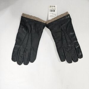 The Men's Store Bloomingdale's Leather Glovea Olive Green Tan Cashmere Lining L